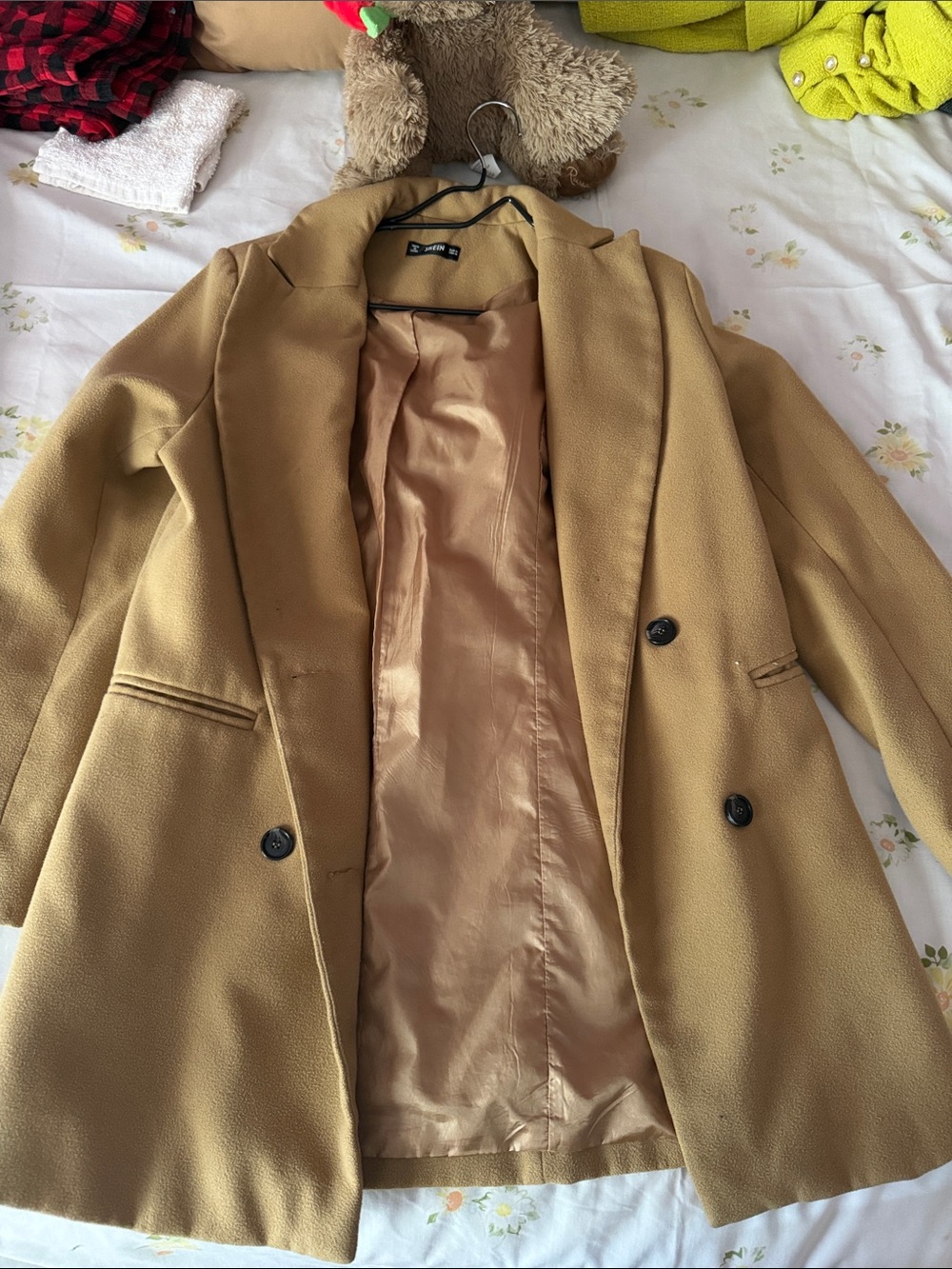 SHEIN Camel Pea Coat